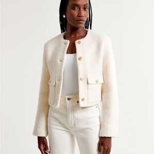 Abercrombie Collarless Boucle Jacket, size M